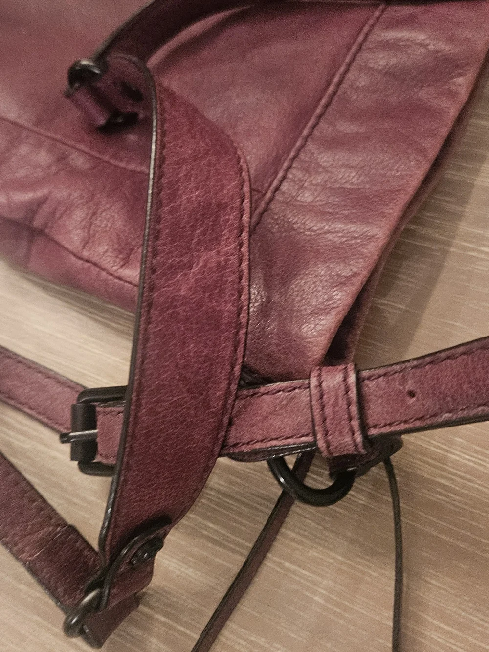 Elliot Lucca Leather Crossbody Bag in Deep Burgundy